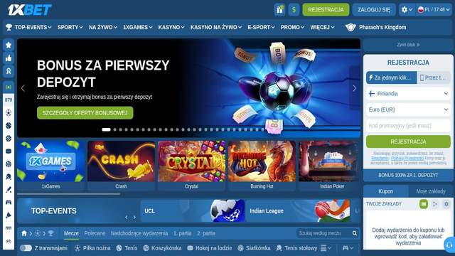 1xBet casino screenshot